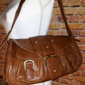 Anthpologie Chocolat blu shoulder satchel bag